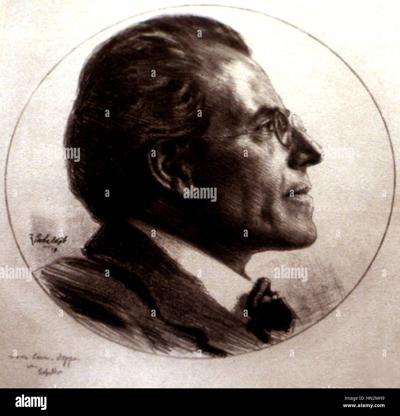 Gustav Mahler, pianista y compositor austríaco. 1909 F. Bobeldijk La Haye Gemeent museum Foto de stock