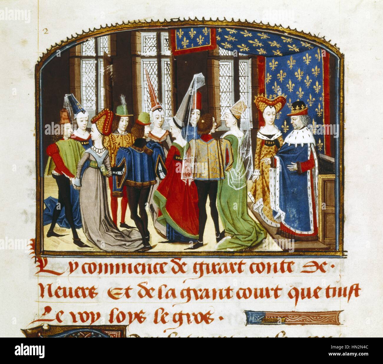 Romance de la violeta, realizado por Philippe le Bon, duque de Borgoña. A BAL Francia 1465 Foto de stock