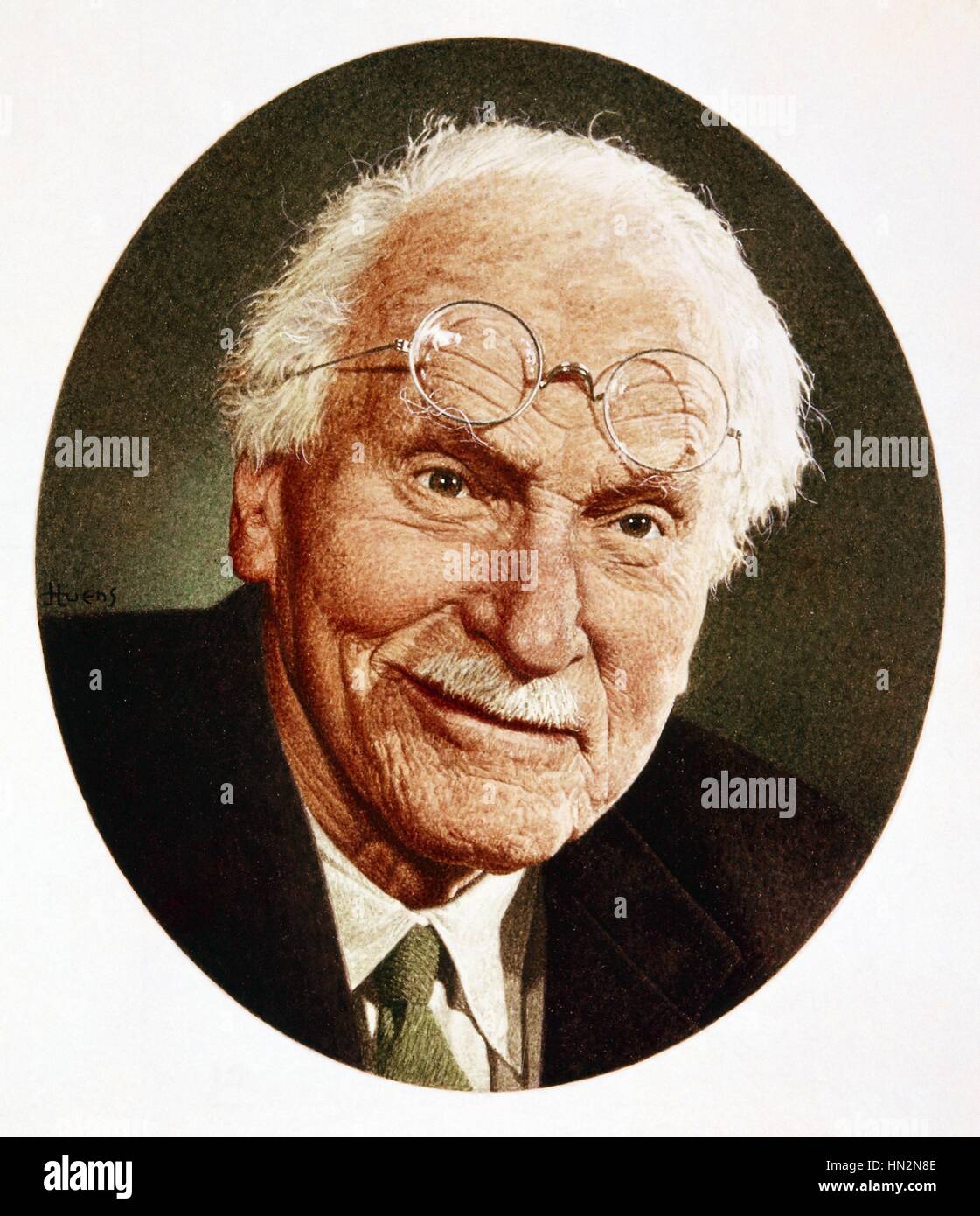 Retrato del psiquiatra y psicólogo suizo Carl Gustav Jung (1875-1961) siglo xx Foto de stock