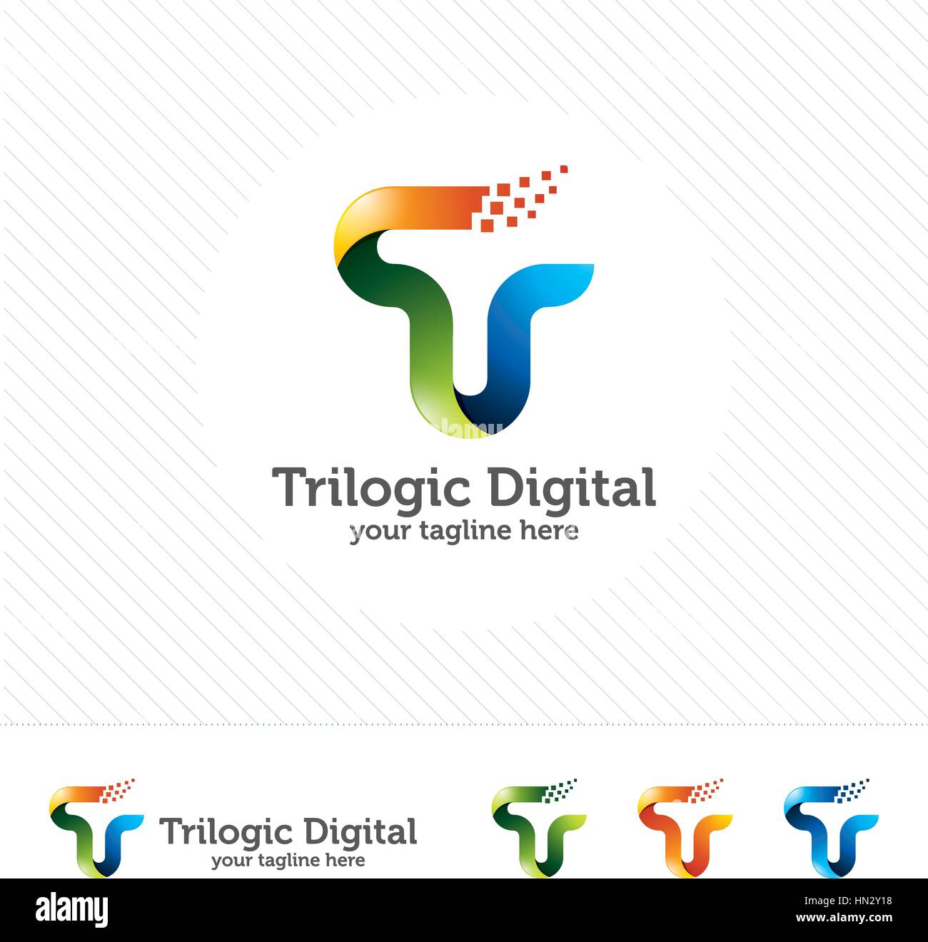 Resumen La Letra T Digital Diseño De Logotipo Vector