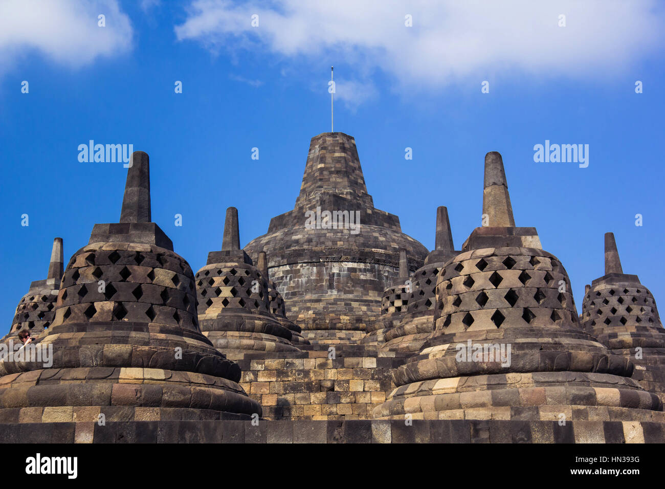 Templo Borobudur en el día, Yogyakarta, Java, Indonesia. Foto de stock
