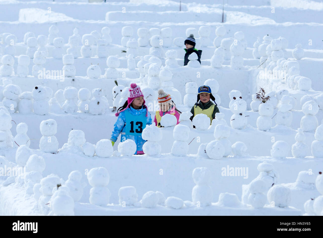 Sapporo Japon 07th Feb 17 El Festival De La Nieve De Sapporo Sapporo Yuki Matsuri En Sapporo Hokkaido Japon El Festival Anual Atrae A Mas De 2 Millones De Visitantes El Primer
