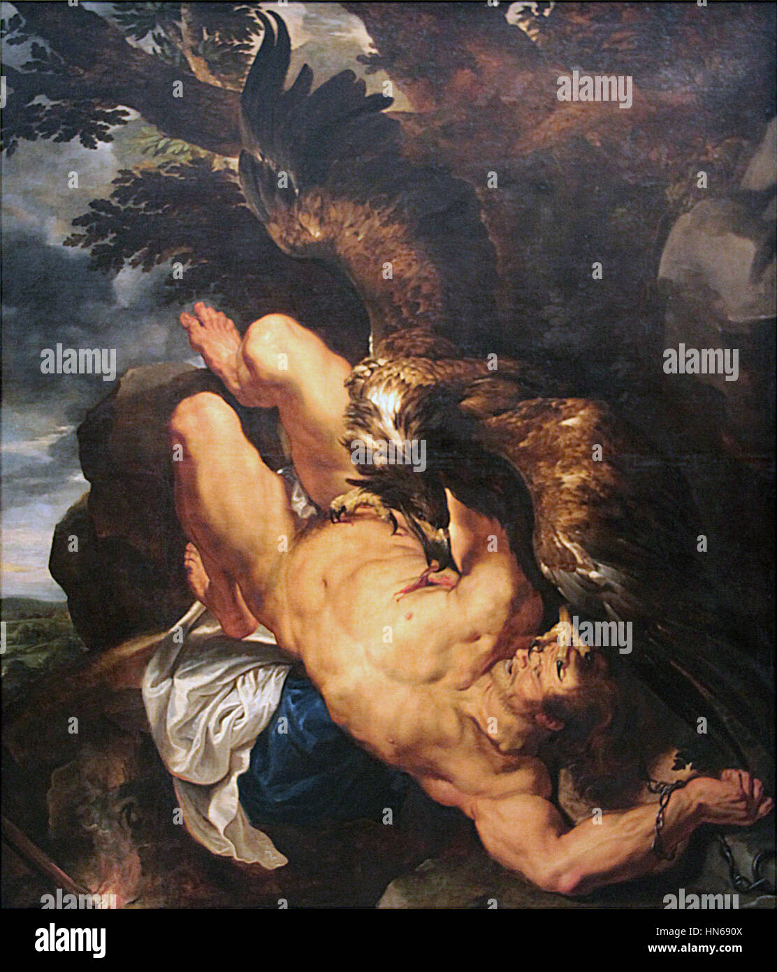 0 Prométhée supplicié - Rubens - Snyders - Museo de Arte de Filadelfia (W1950-3-1) Foto de stock