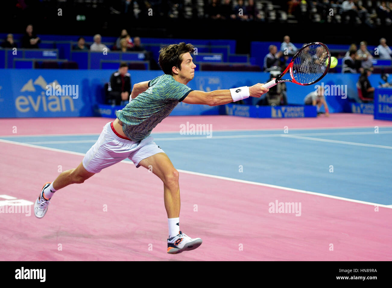 Montpellier, Francia. El 9 de febrero, 2017. Open de Tenis de la ATP torneo  Sud; Aljaz Bedene (GBR) Crédito: Además de los deportes de acción  Images/Alamy Live News Fotografía de stock - Alamy