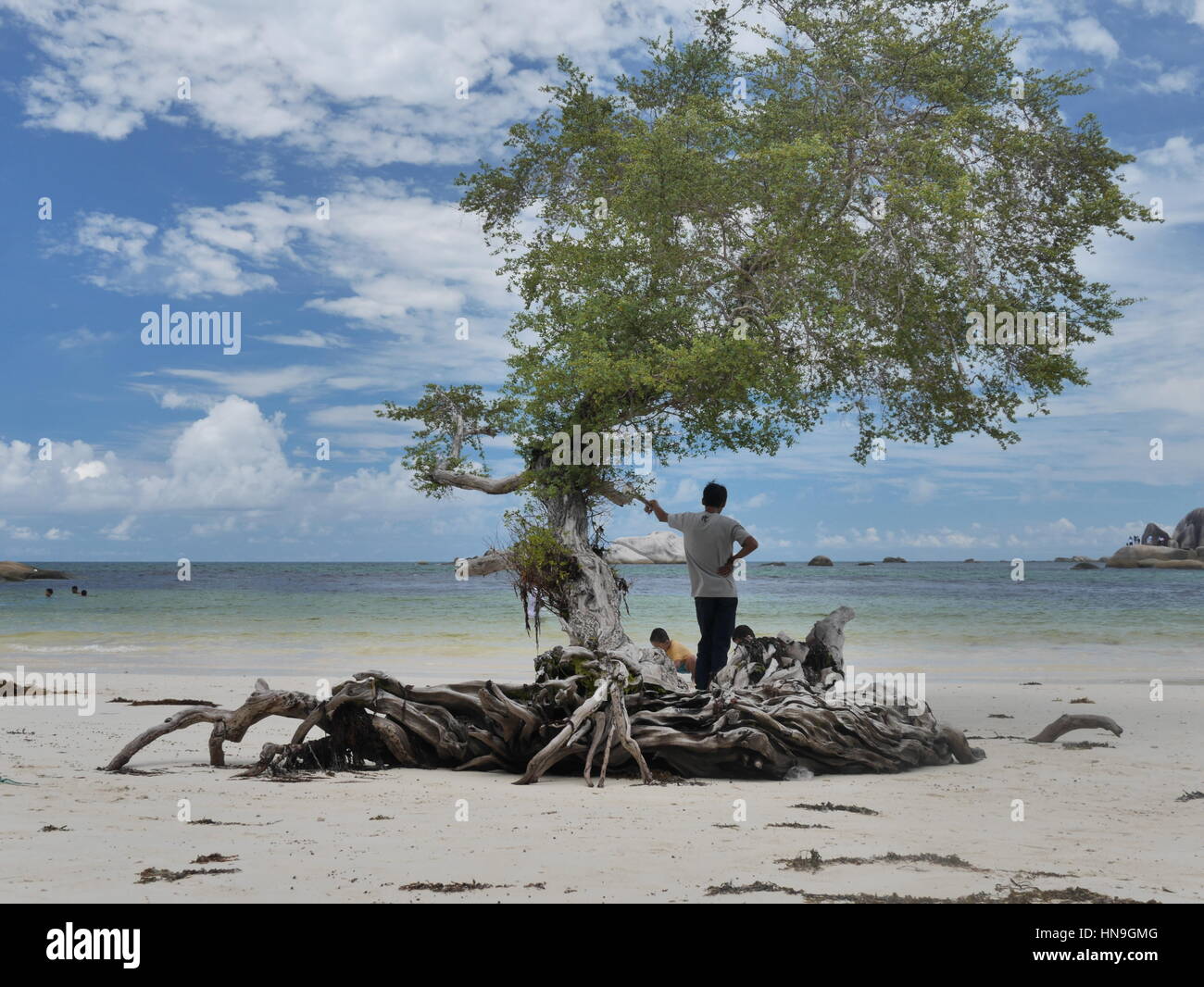 Ver og Belitong Isla. Uno de los mejores destinos de playa en Indonesia. Foto de stock