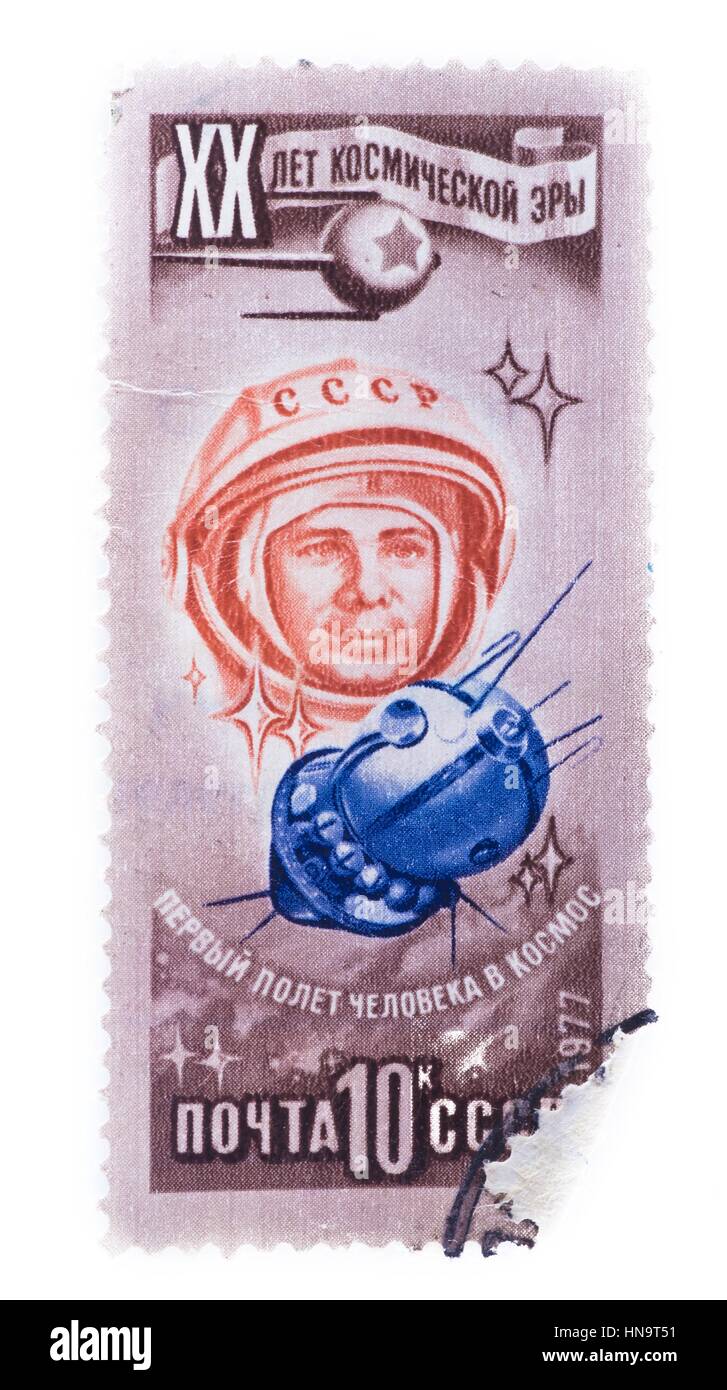La URSS - circa 1977: un sello impreso en la primera mostrando fli Foto de stock