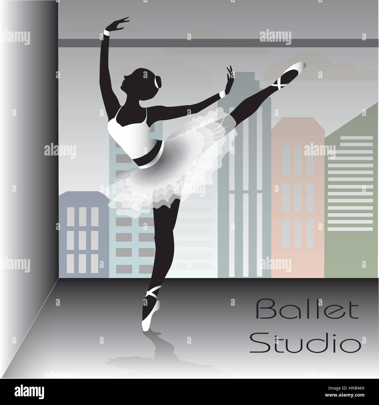 Bailarina de ballet silueta, ilustración vectorial Imagen Vector de stock -  Alamy