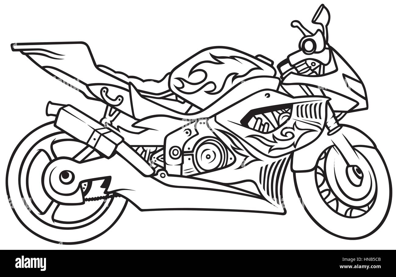 Motocicleta con calcomanías de llama Imagen Vector de stock - Alamy