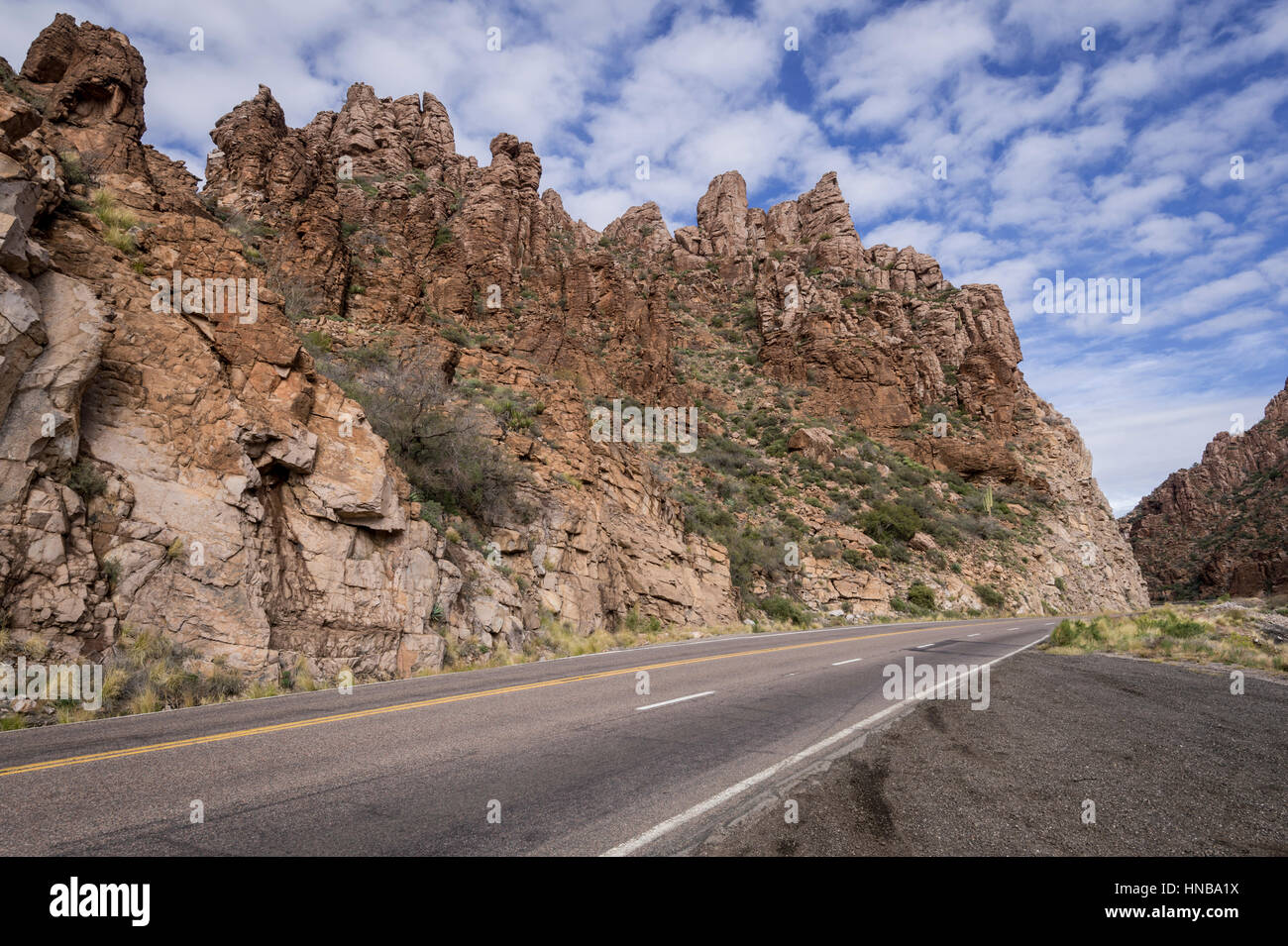 Formaciones rocosas, Bosque Nacional de Tonto, Arizona, EE.UU. Foto de stock
