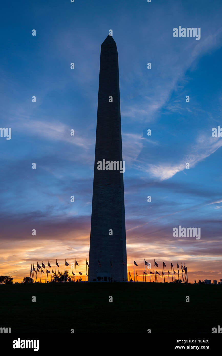 El Monumento a Washington, Washington DC, EE.UU. Foto de stock