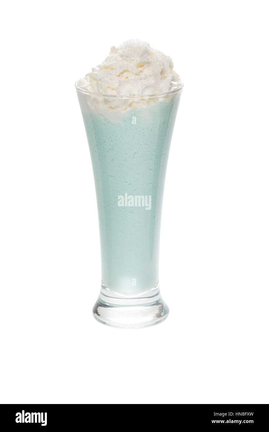 Luz azul cóctel de leche de cerca Foto de stock