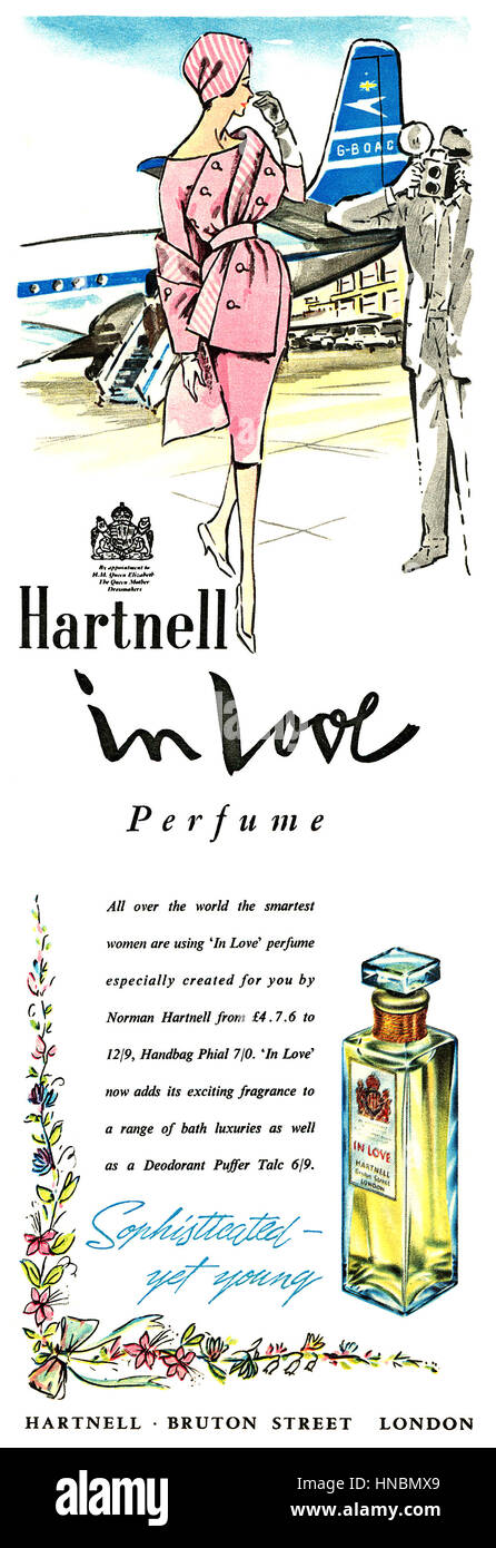 1959 anuncio británico en amor perfume de Norman Hartnell Fotografía de  stock - Alamy