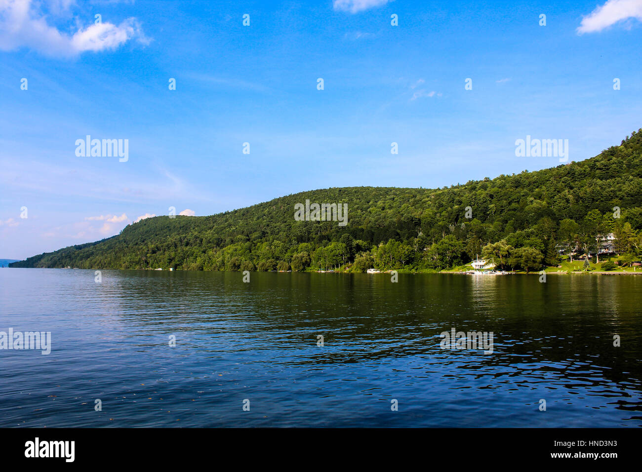Paisaje del lago, en Cooperstown, Nueva York, EE.UU. Foto de stock