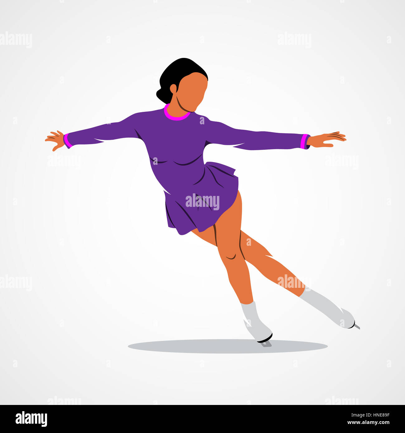 Patinaje artístico, niña bailando en el hielo. Ilustración de acuarela  dibujada a mano aislada sobre fondo blanco Fotografía de stock - Alamy