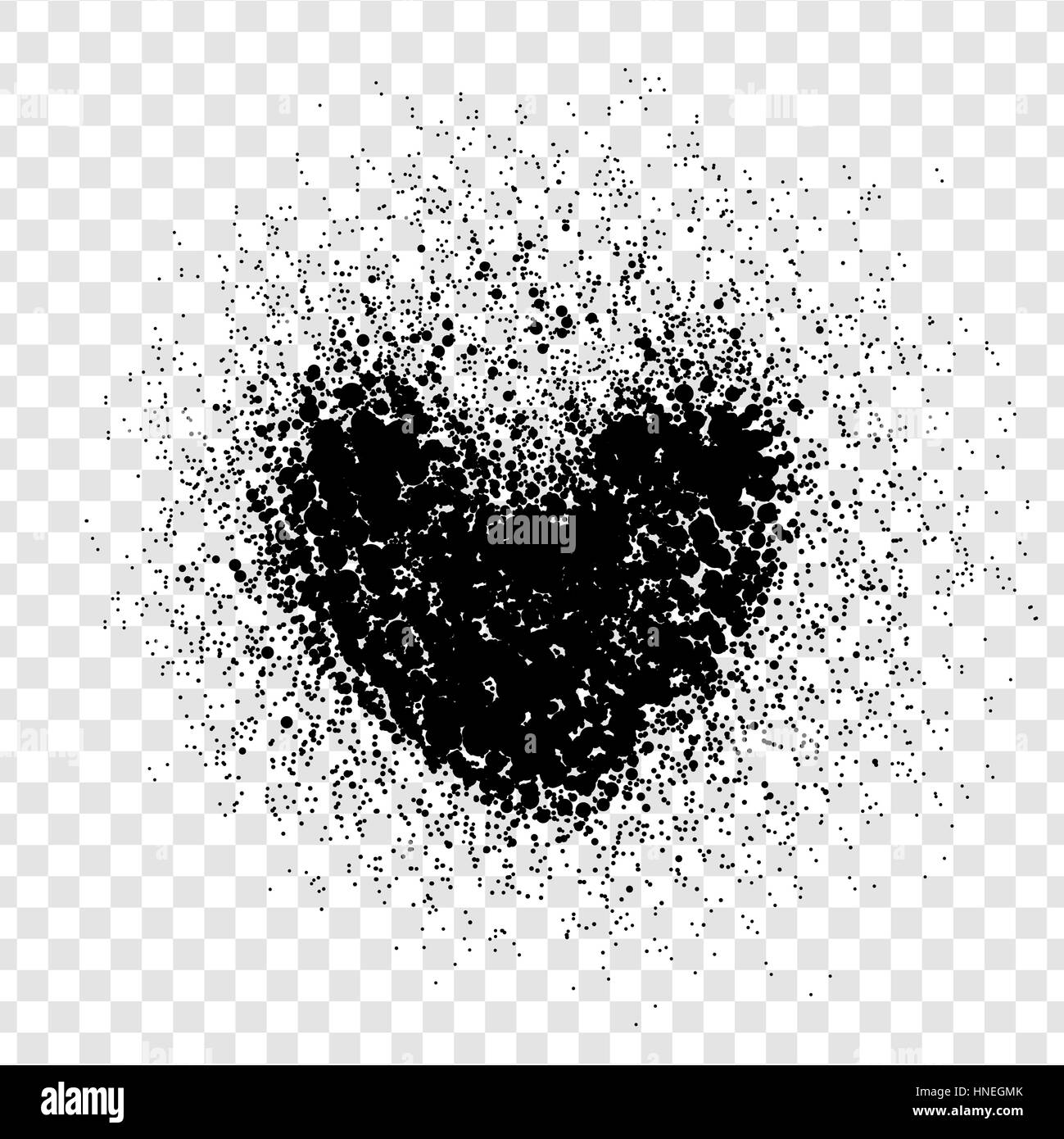 Ruido montón vortex corazón negro Ilustración del Vector