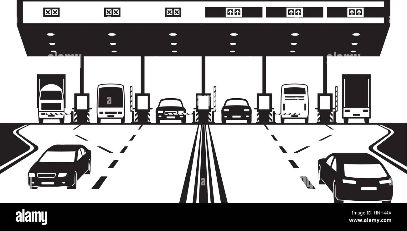 El impuesto de circulación en Highway Checkpoint - ilustración vectorial Ilustración del Vector