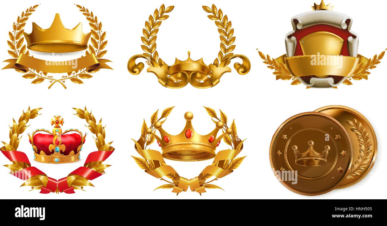 Diseño De Ilustraciones Del Logotipo Del Vector De La Corona Dorada.  Vectores 10 Ilustración del Vector - Ilustración de monarca, extracto:  189247873