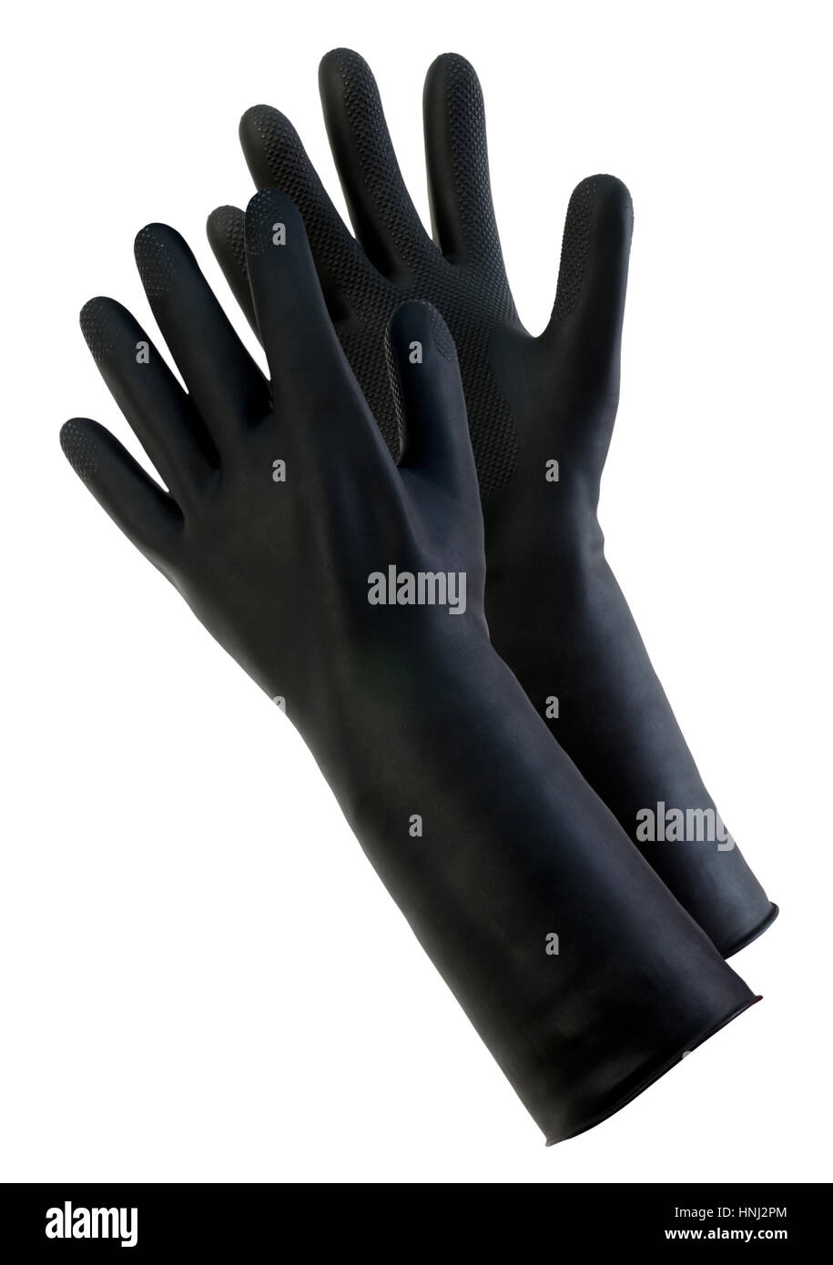 Guantes de caucho negro(+trazado de recorte) Foto de stock
