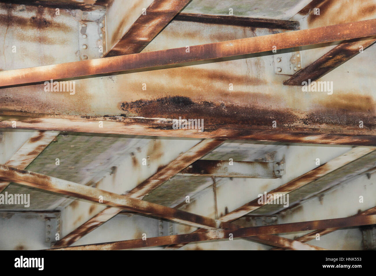 Parte inferior de un antiguo puente levadizo, cerca de Nueva Orleans, Lousiana Foto de stock