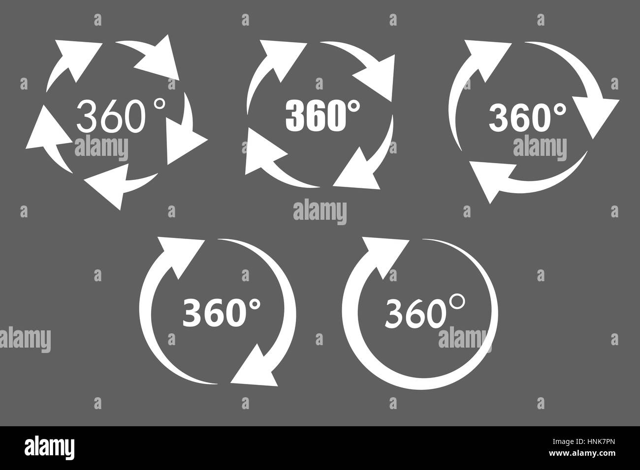 Iconos de rotación de 360 grados Ilustración del Vector