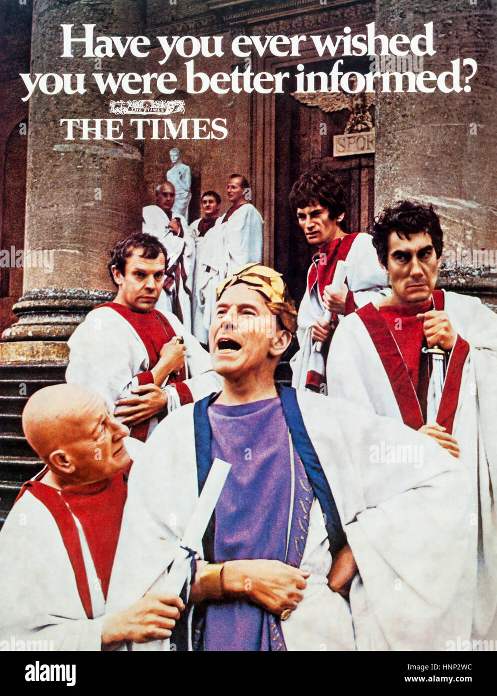 Una revista de 1970 Anuncio para el periódico The Times. Foto de stock