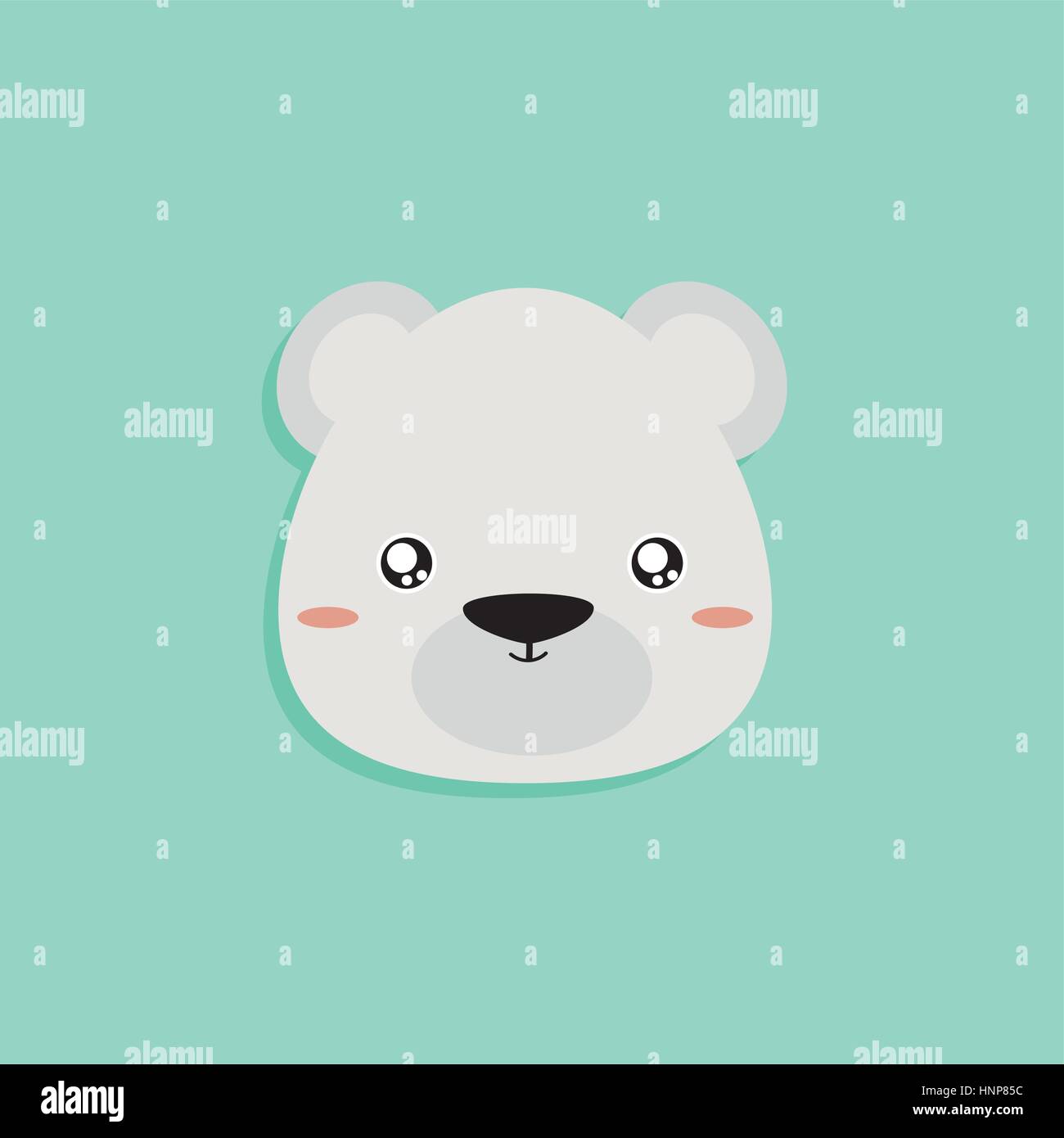 Cara de oso polar de dibujos animados Imagen Vector de stock - Alamy