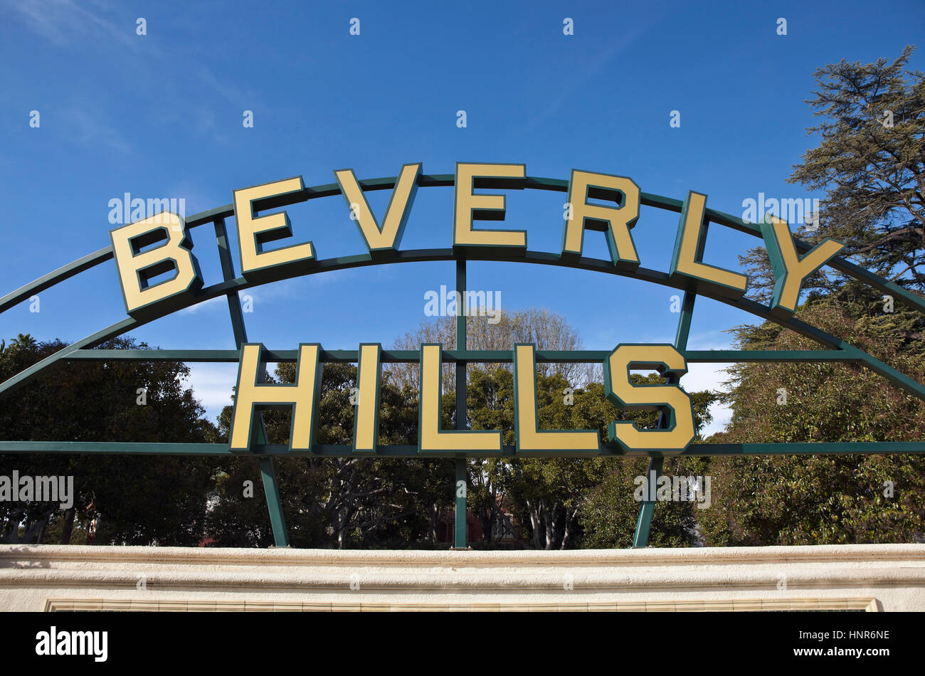 Beverly Hills, California, EE.UU. - 5 de enero de 2011: la famosa Beverly Hills park firmar. Foto de stock