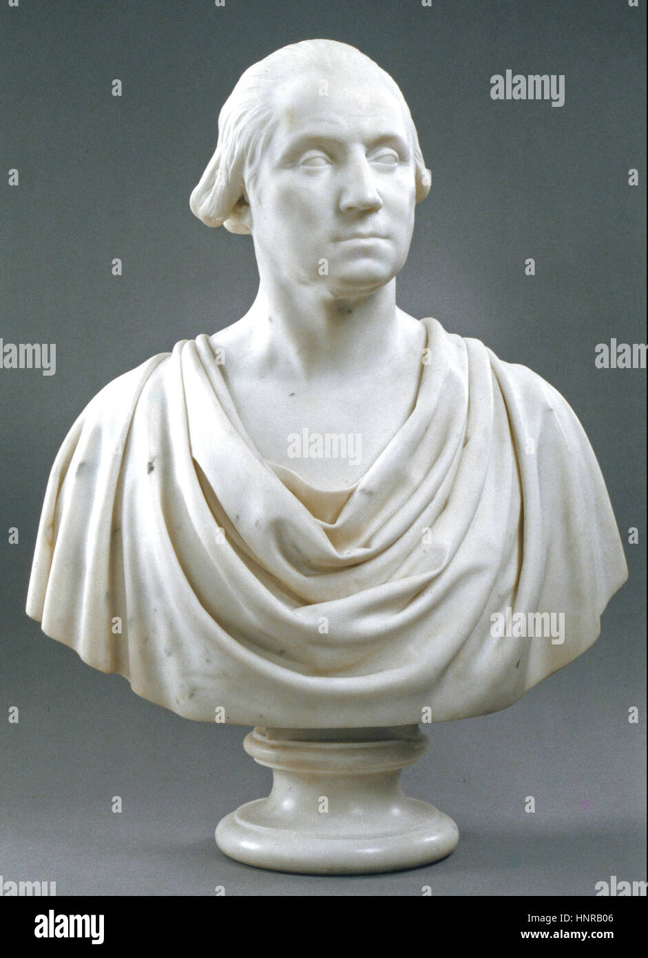 Una escultura en mármol de George Washington por Hiram Powers Foto de stock