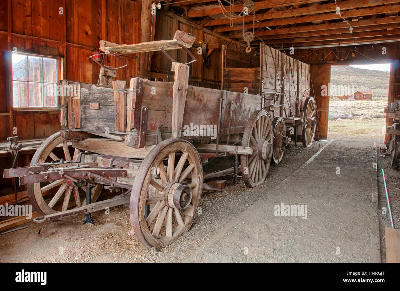 Ciudad Fantasma, Bodie Parque Histórico Estatal; California; Mineral vagón; Foto de stock