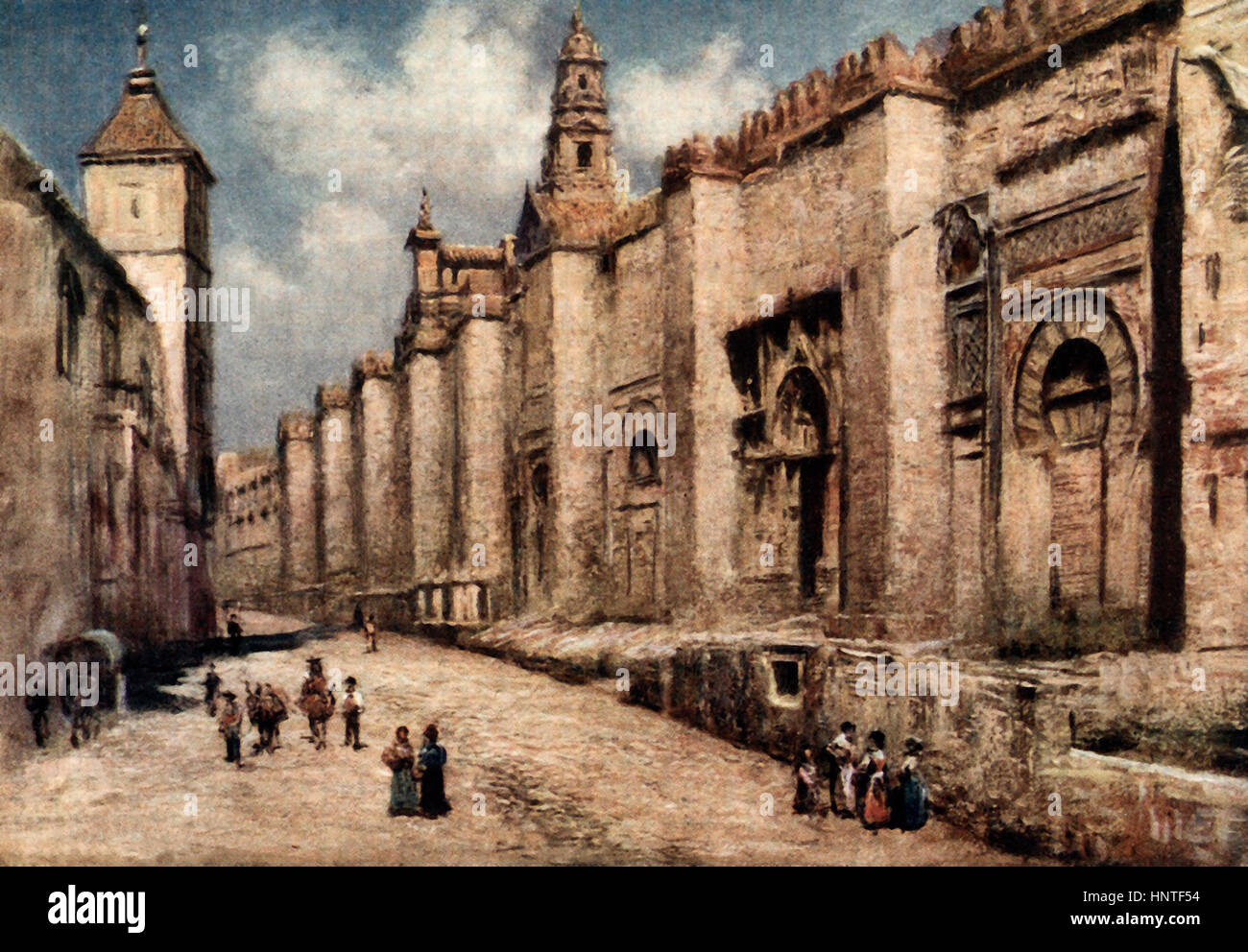Cordova - pared exterior de la Mezquita - España, circa 1900 Foto de stock