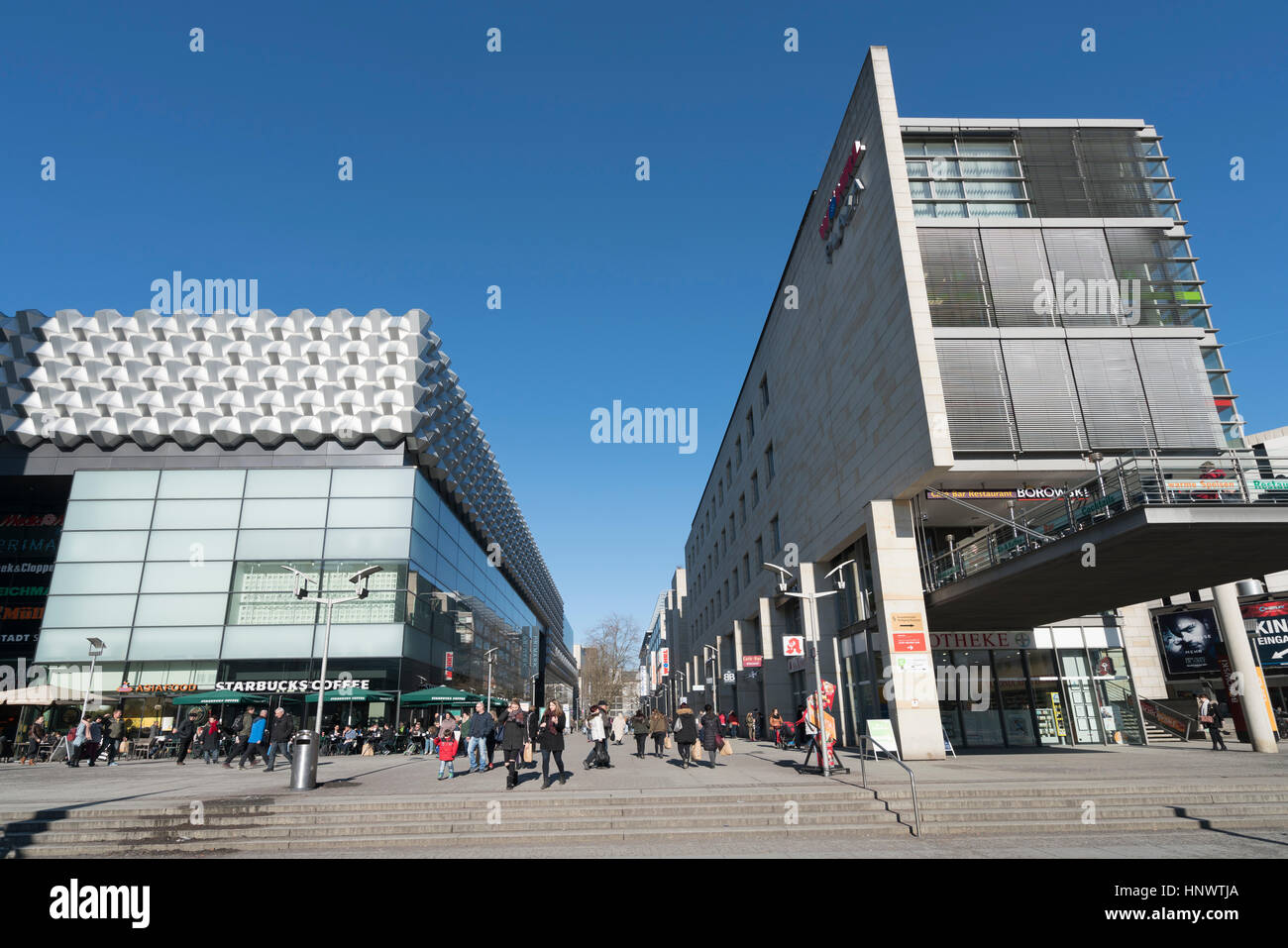 Prager Strasse de Dresde GermanyView junto Foto de stock