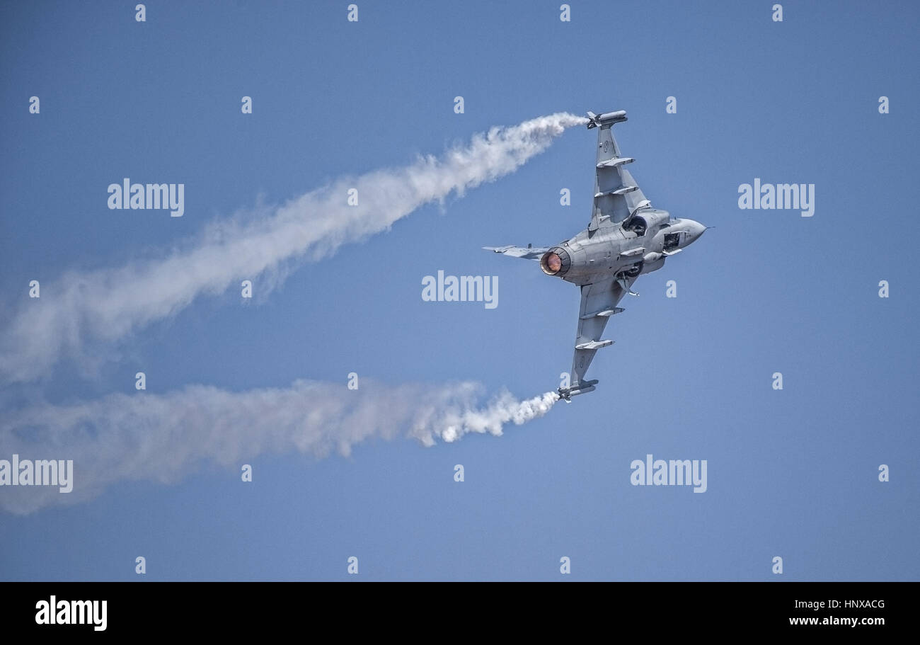 SAAB Gripen Fighter Jet Foto de stock