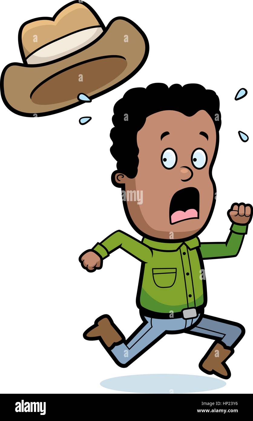 Una Caricatura Cowboy Huyendo De Miedo Imagen Vector De Stock Alamy