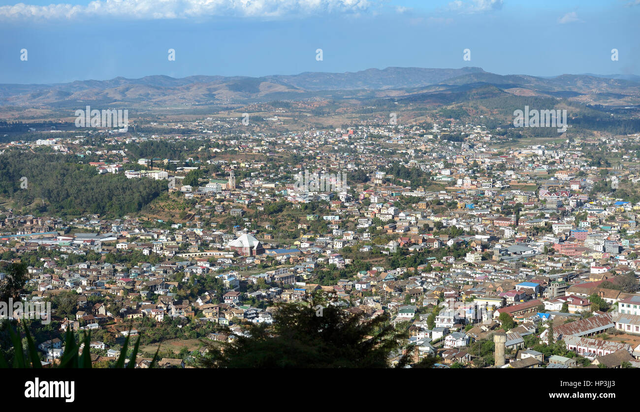 Paisaje urbano, la provincia de Fianarantsoa, Madagascar Foto de stock