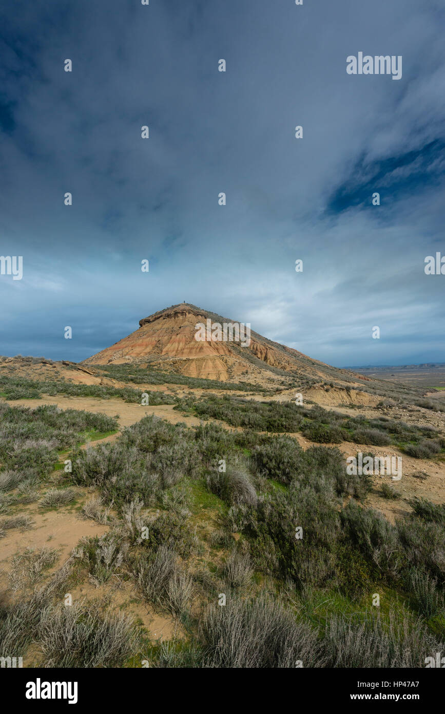 La Bardena Blanca, Parque Natural de Las Bardenas Reales, las reservas de la Biosfera de la UNESCO, semi-desierto, Navarra, España Foto de stock