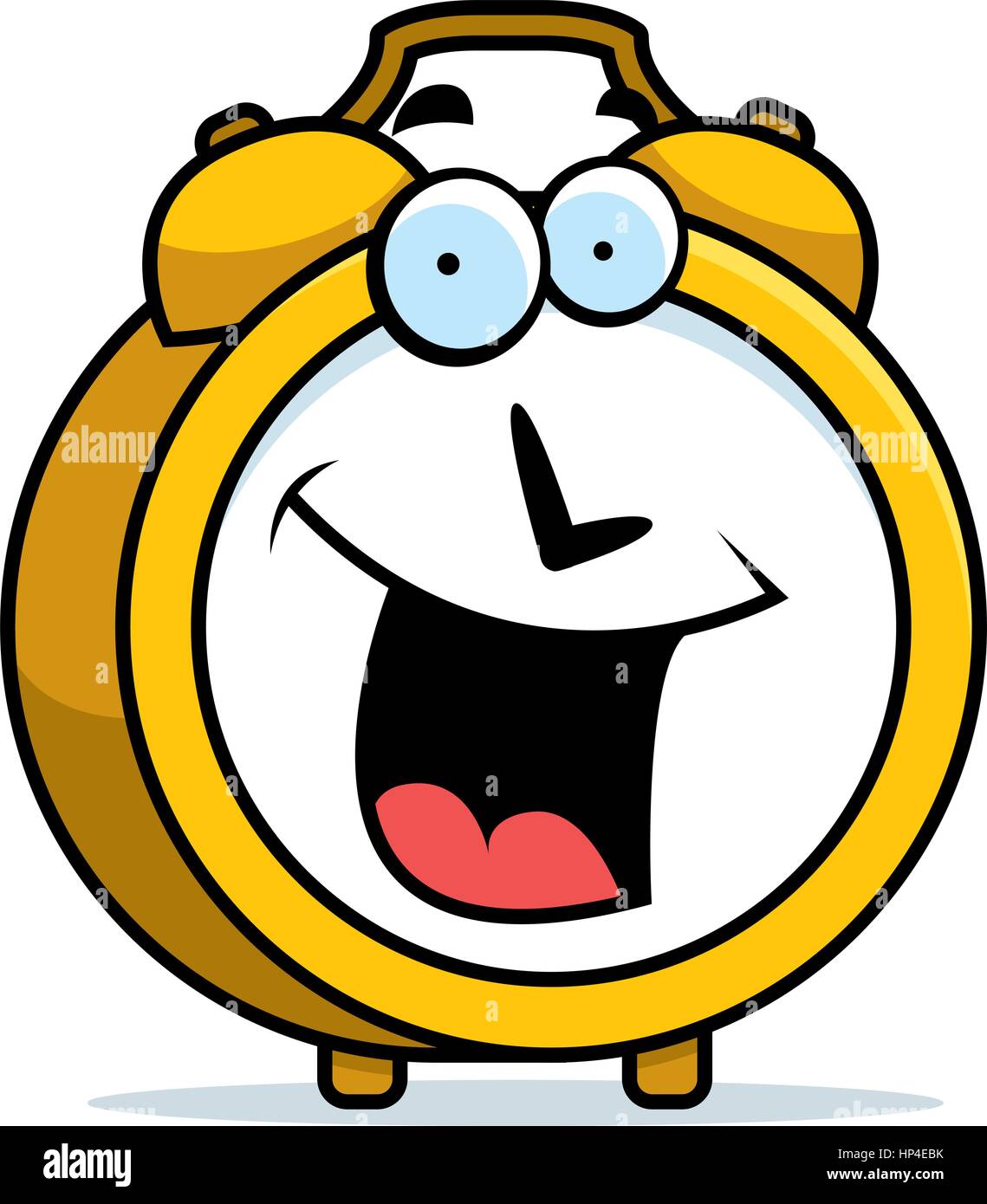 Desventaja Fácil de leer Sedante Una caricatura despertador feliz y sonriente Imagen Vector de stock - Alamy