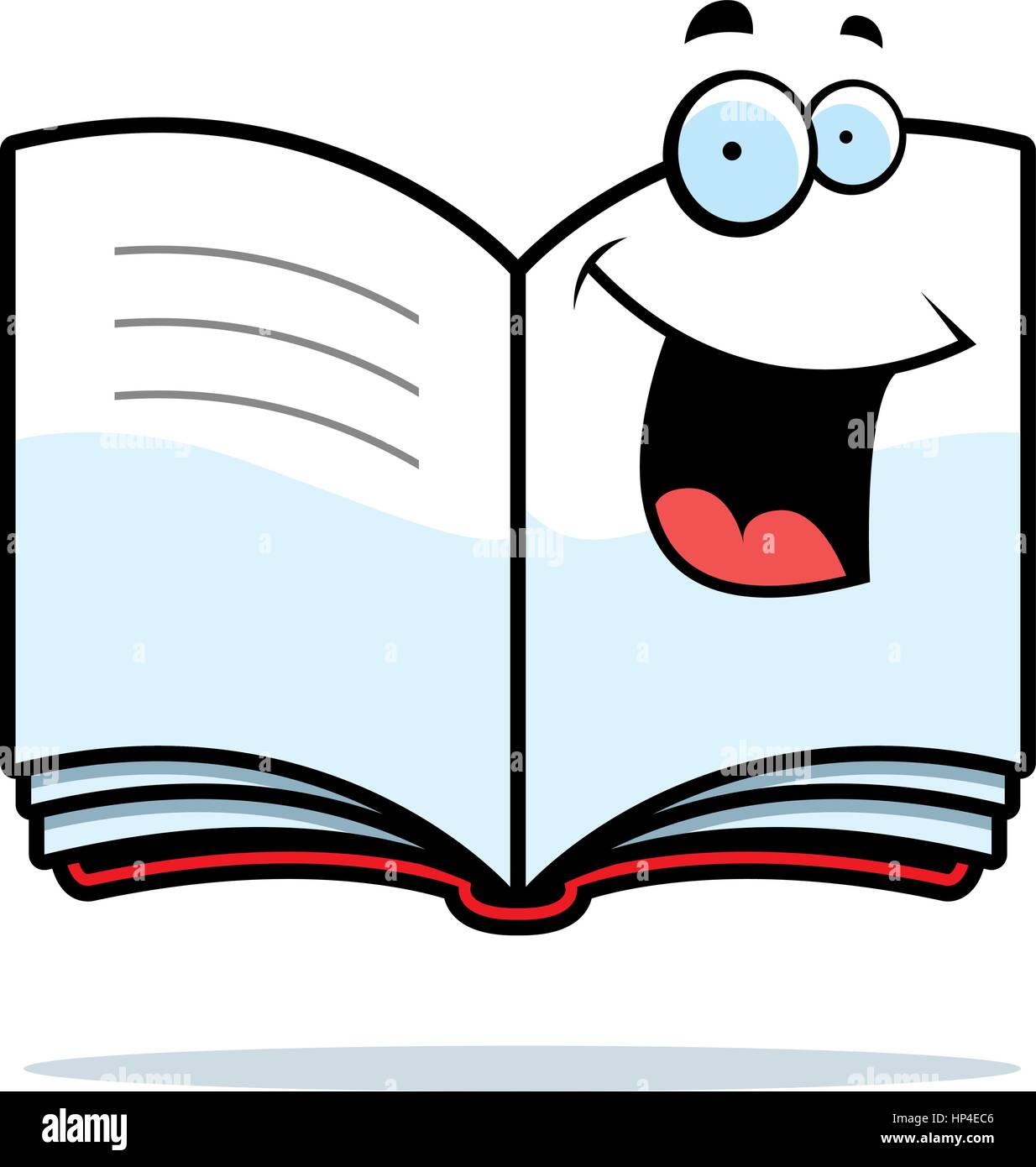 Un libro abierto de dibujos animados feliz y sonriente Imagen Vector de  stock - Alamy