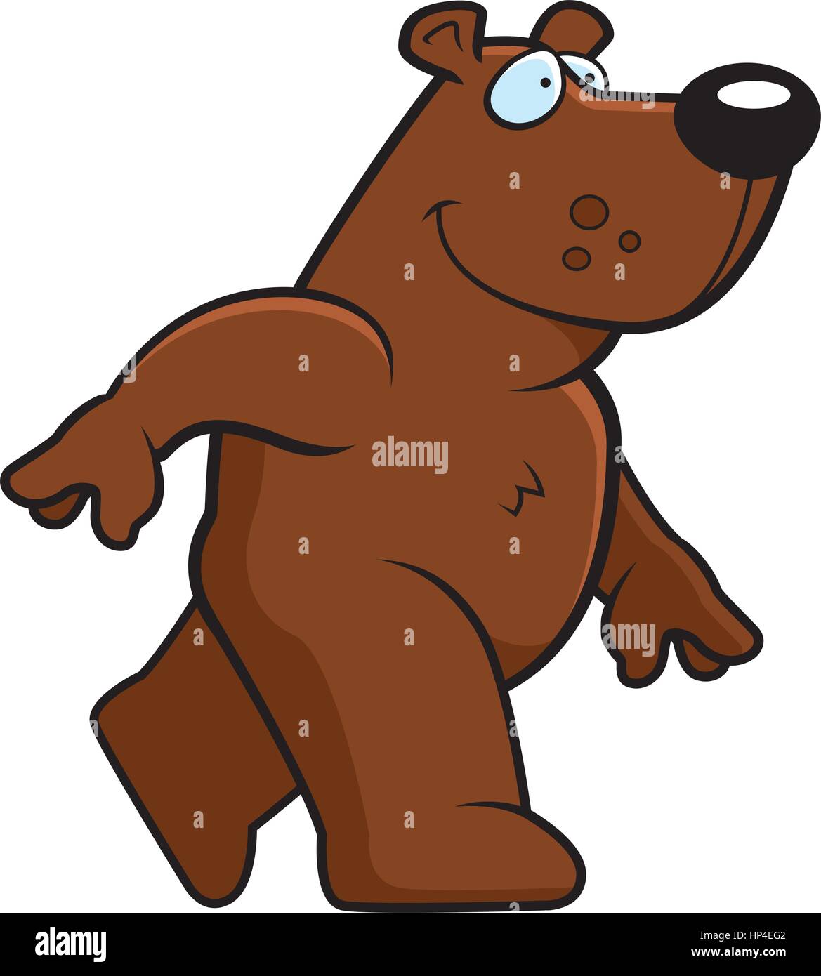Un oso de dibujos animados feliz caminando y sonriente Imagen Vector de  stock - Alamy