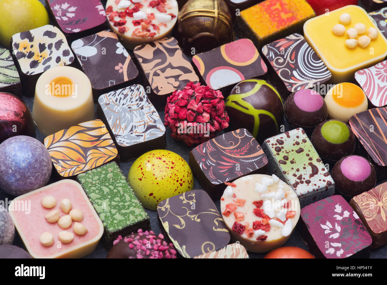 Lujo chocolates artesanales especialidad artisian patrón Fotografía de