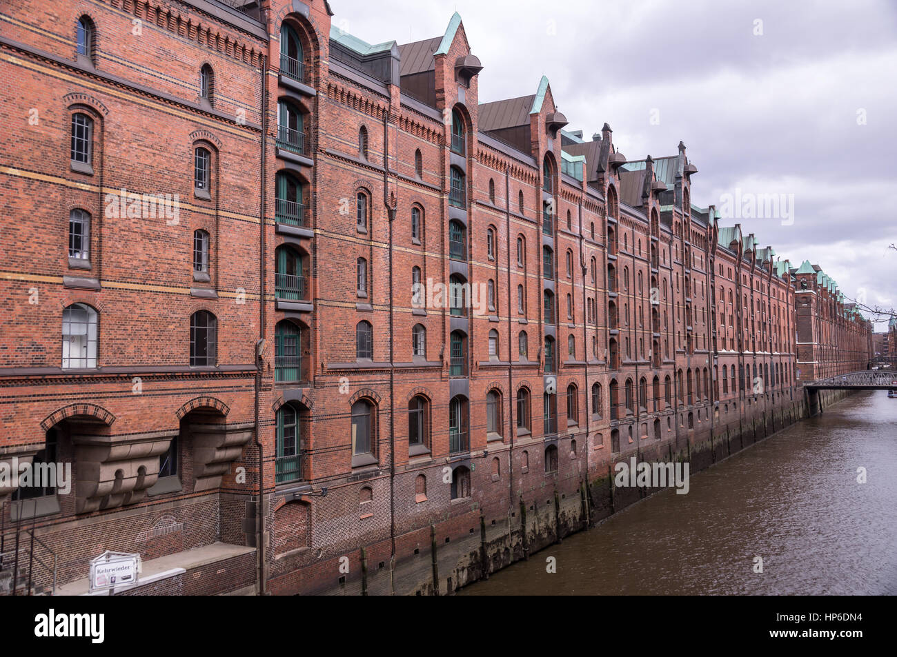 Famoso Distrito de Almacenes Speicherstadt en Hamburgo, Alemania. Foto de stock