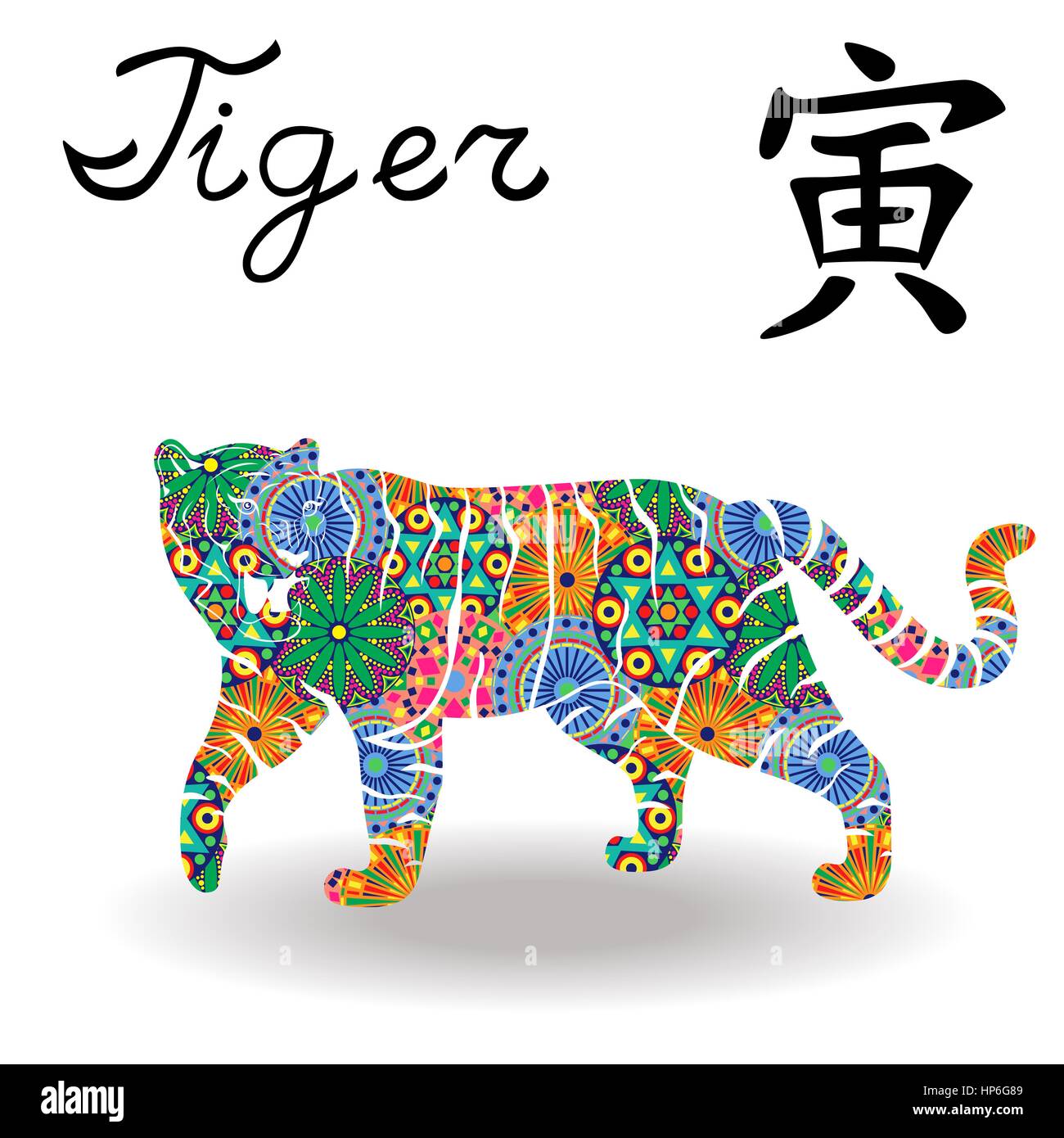 Signo Zodiaco Chino Tigre, elemento fijo de madera, símbolo de Año