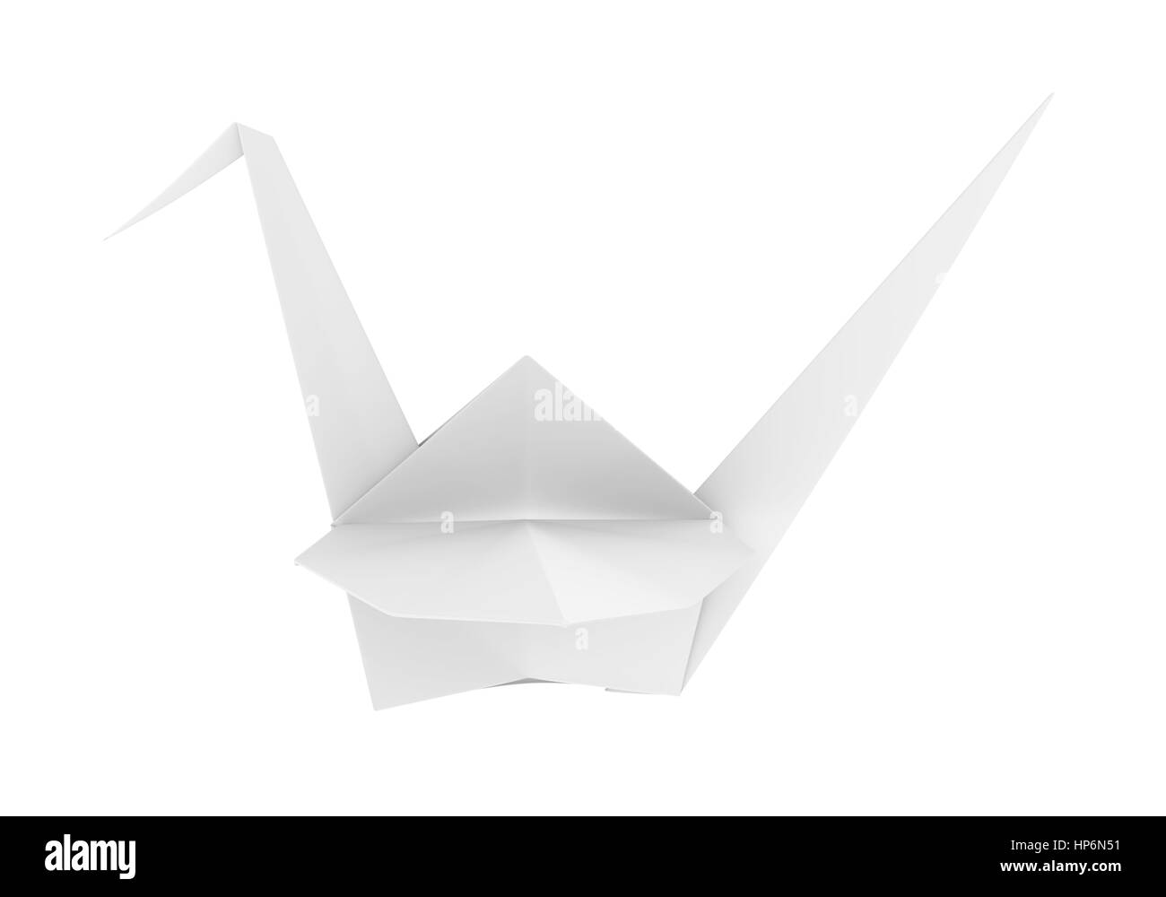 Origami papel aislado de grúa Foto de stock