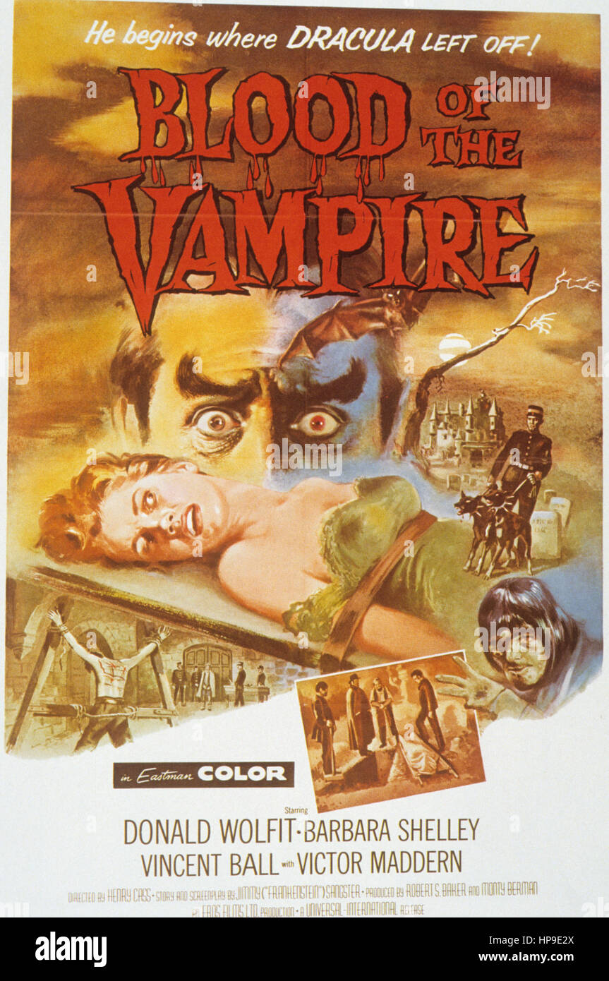 La sangre del vampiro,1958 Foto de stock