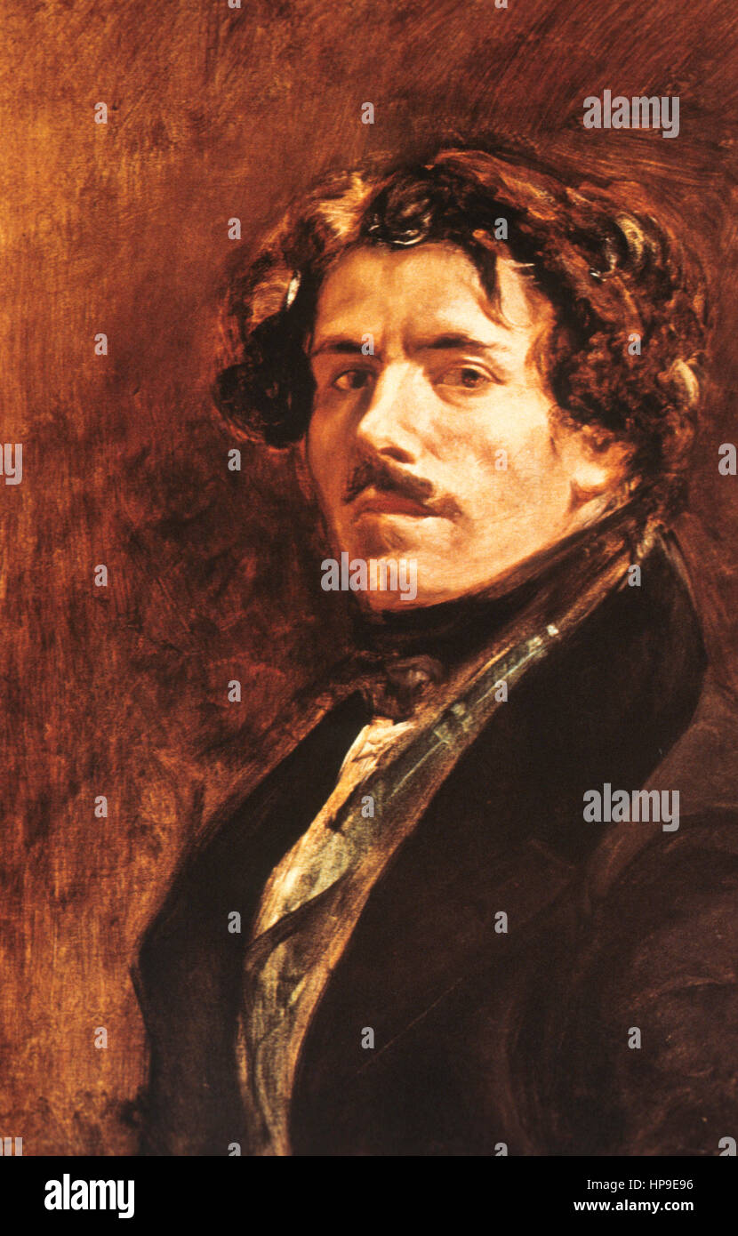 Autorretrato,Eugene Delacroix Foto de stock