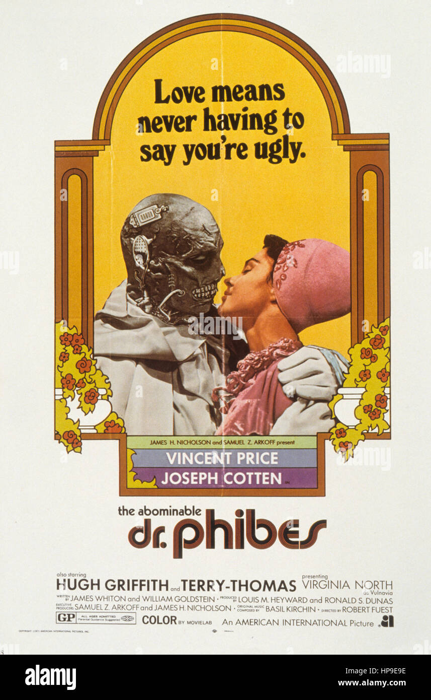 El abominable Dr. phibes,1971 Foto de stock