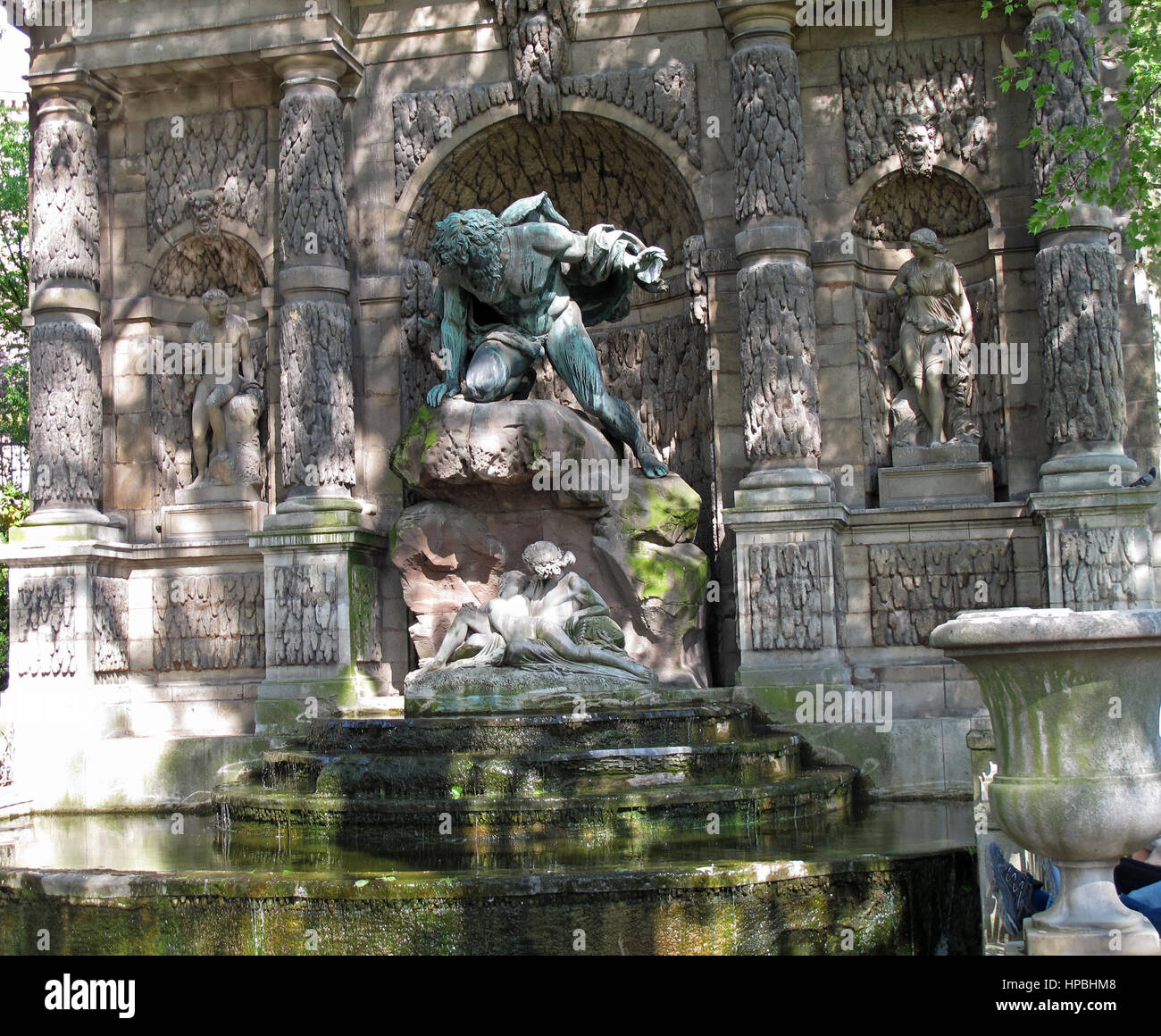 El Medicis fuente en el jardín de Luxemburgo, París, Francia, Europa Foto de stock