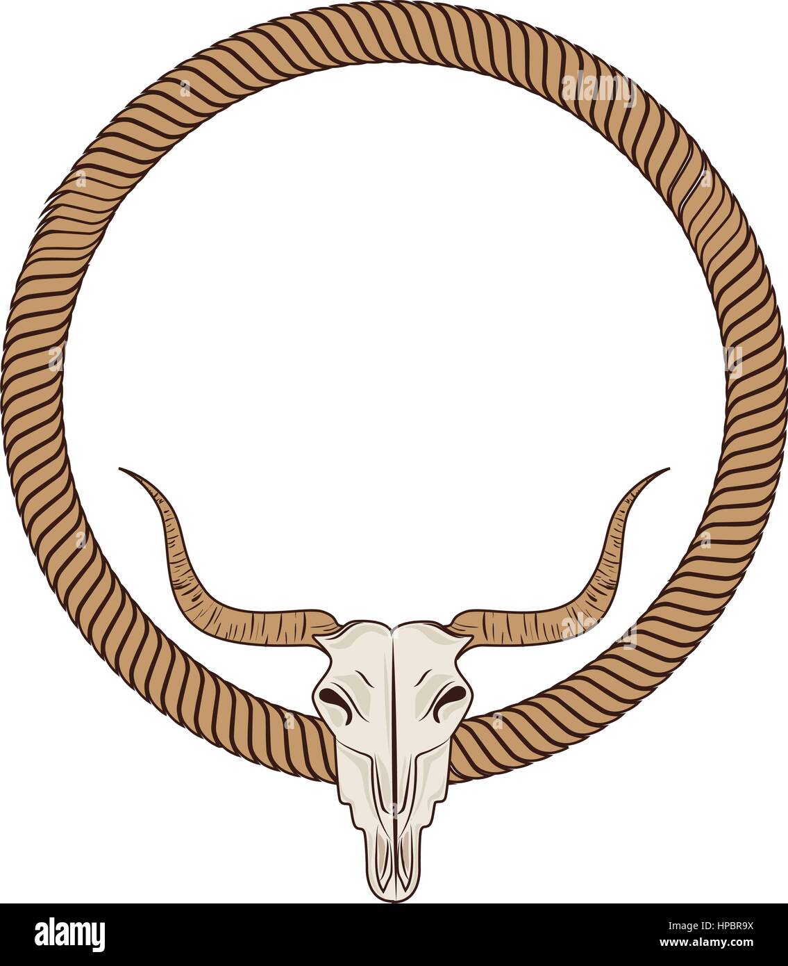 Cráneo de toro salvaje oeste icono diseño ilustración vectorial Imagen
