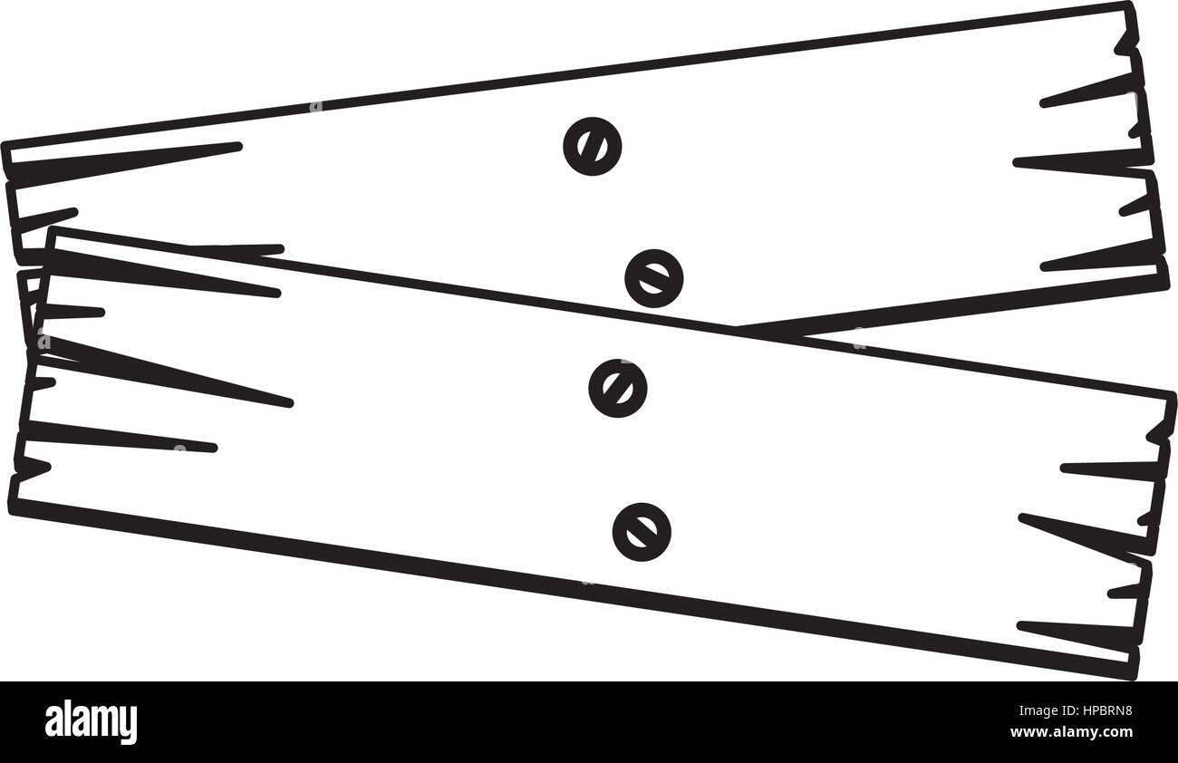 Silueta de imagen de icono de signo de madera Imagen Vector de stock