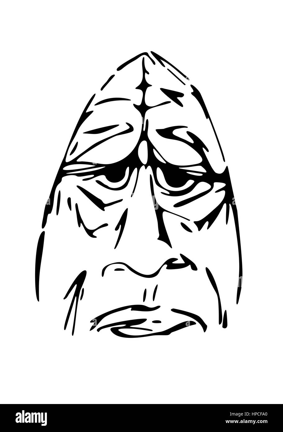 Un Viejo Hombre Enojado Sketch No Una Persona Real La Mano Ningun Rastro De Dibujo Vectorial Imagen Vector De Stock Alamy