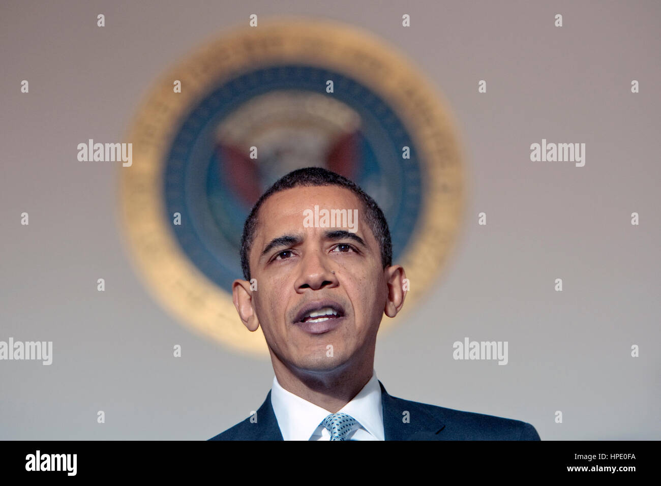 BARACK OBAMA como 44º Presidente de los Estados Unidos en 2011. Foto: funcionario de la Casa Blanca Foto de stock
